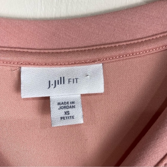 J. Jill Fit Stretchy Elastic Waist Pullover Sweatshirt Salmon Pink XS Petite - Picture 3 of 5